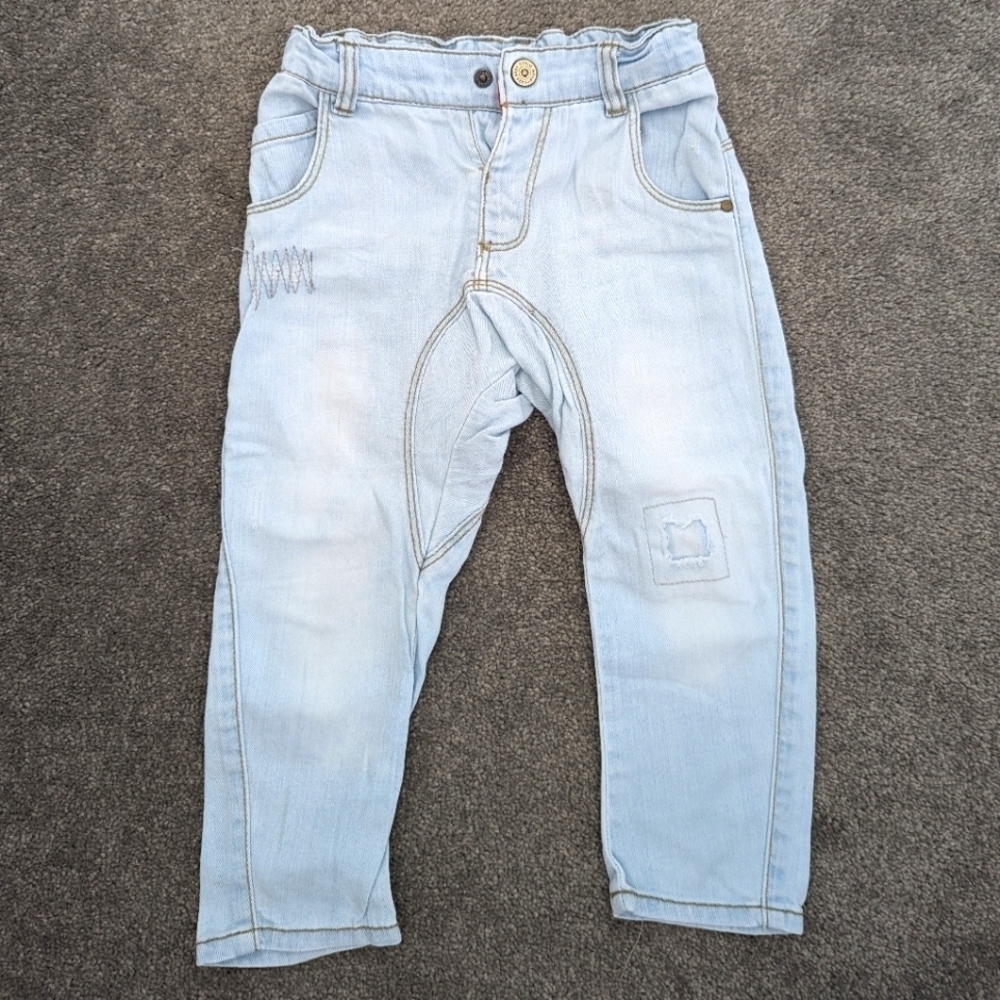 Zara Baby patchwork blue jeans for baby boys size 18-24 months